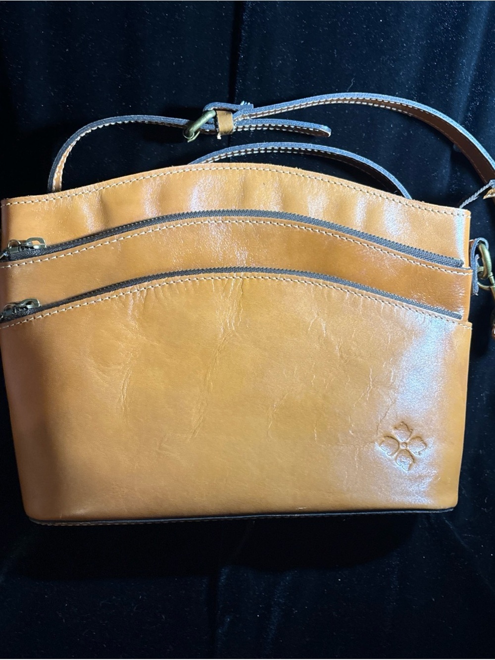 Patricia Nash Leather Crossbody Bag in Tan